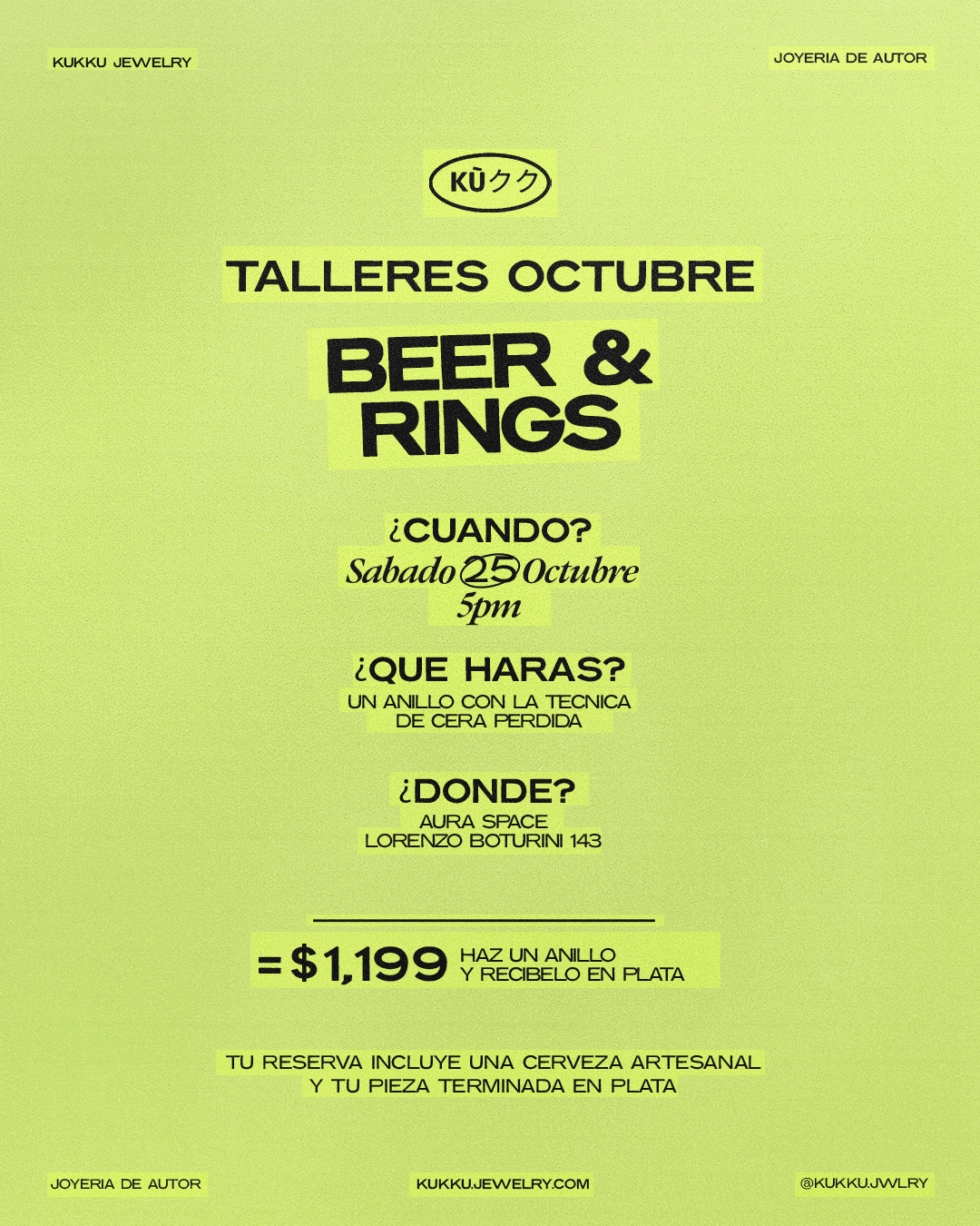 Taller de Joyería Recreativa - Beer&Rings 25 Octubre